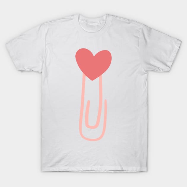 Heart Paper Clip T-Shirt by medimidoodles